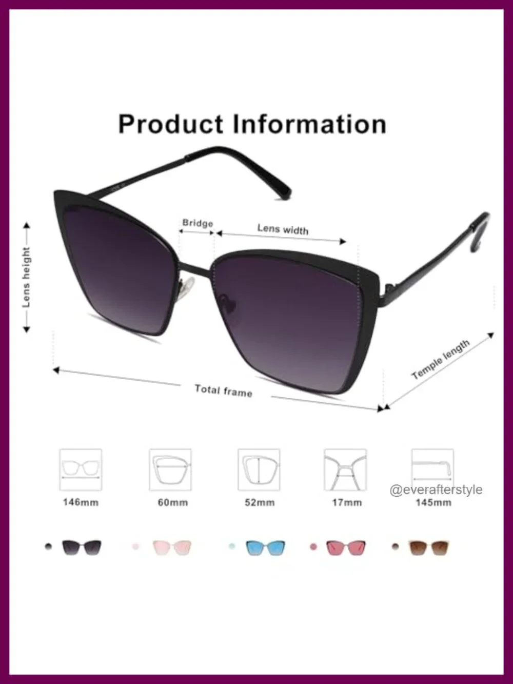 N/A oversized cateye